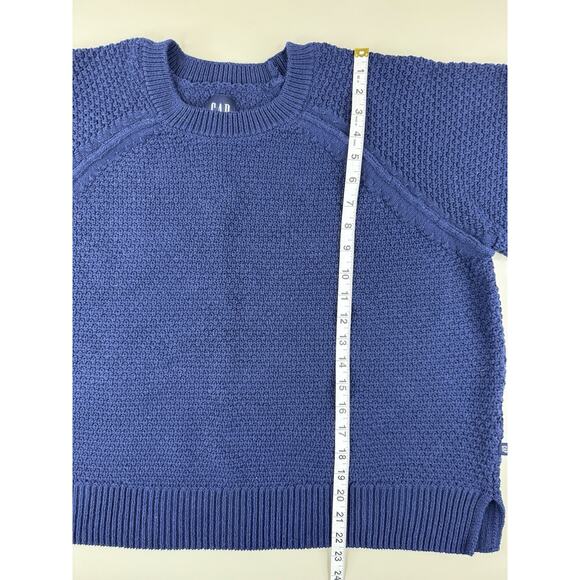 GAP Womens XXL Boxy Fisherman Crewneck Sweater XXL Navy Blue Chunky Knit Preppy - Picture 3 of 10